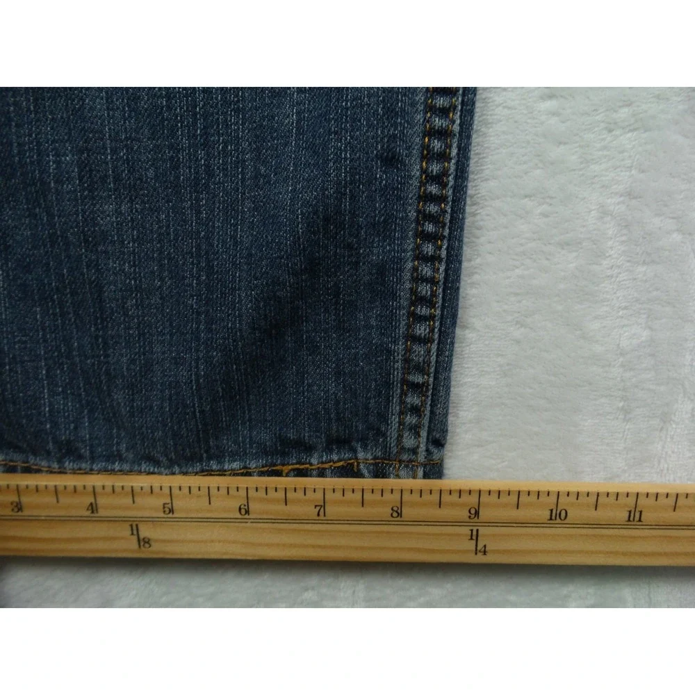 Levis 505 Mens Jeans 38 x 32 Blue Denim Straight Leg Regular Fit Mid Rise